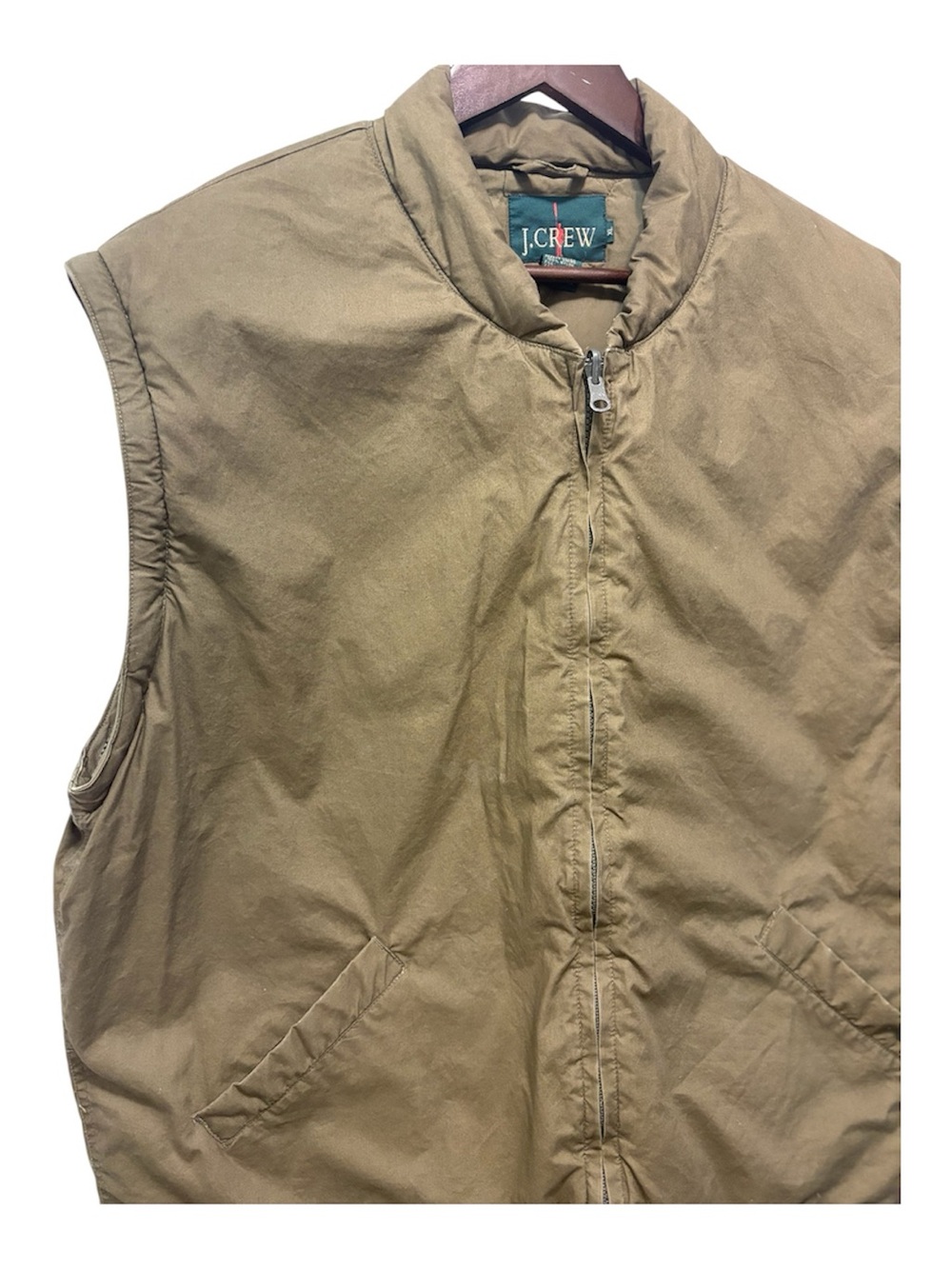 Vintage J. Crew Oarsman Tag Bomber Puffer Jacket Detachable Sleeve Down Gorpcore - Picture 5 of 7
